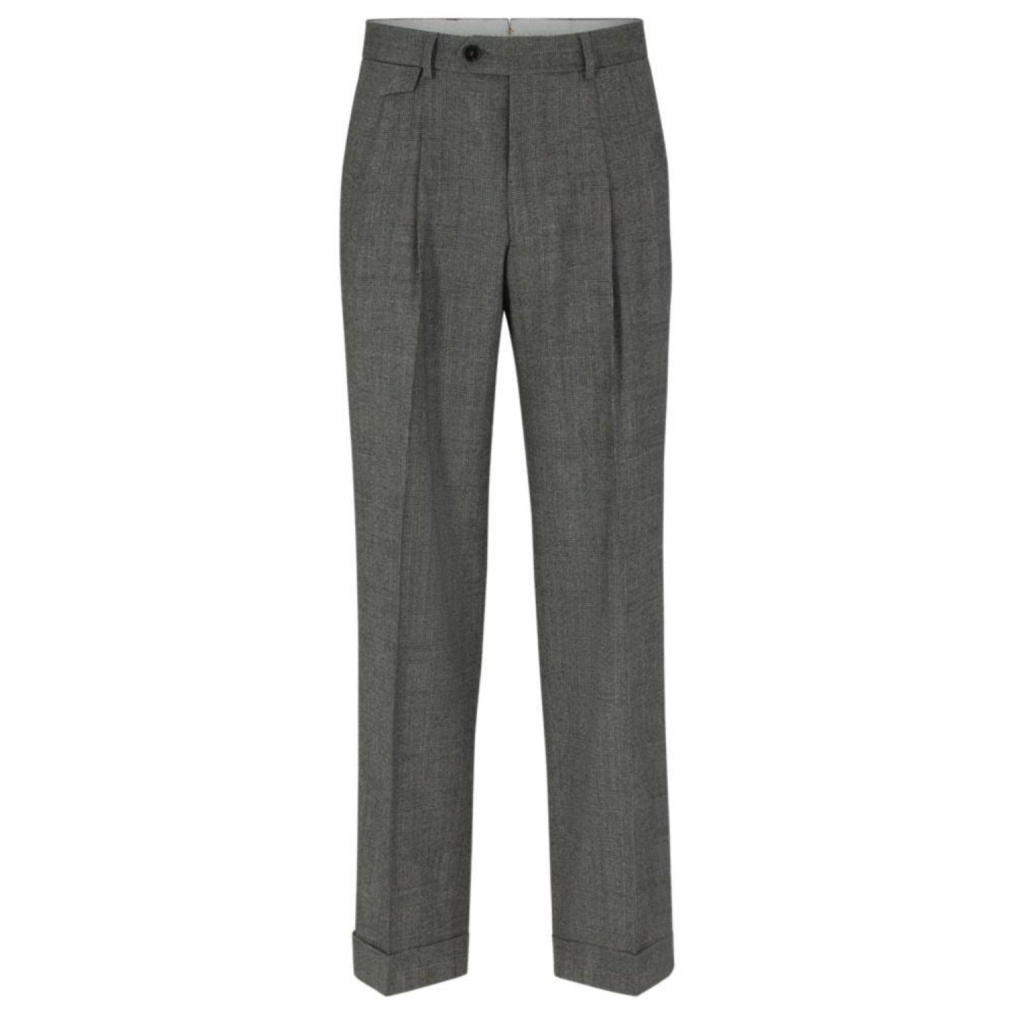 Relaxed-fit trousers in checked stretch wool