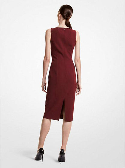 Stretch Wool Crepe Sheath Dress