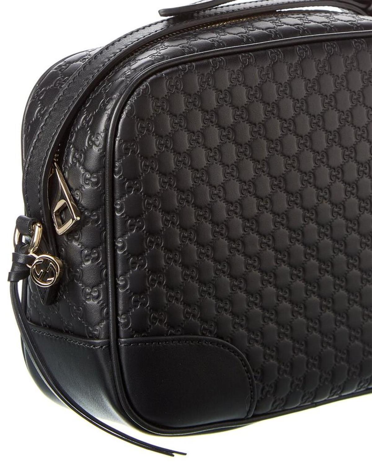 Gucci GG Leather Crossbody, Black