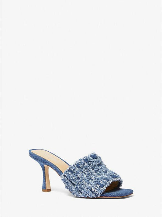 Tessa Frayed Denim Mule Sandal