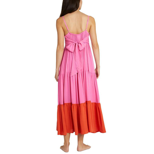 Women's Colorblocked Tiered Cover-Up Dress