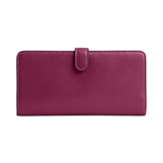 Smooth Skinny Snap-Tab Closure Leather Wallet