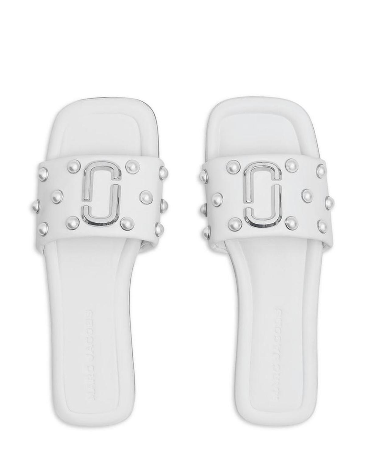 Women's The J Marc Square Toe Embellished Slide Sandals