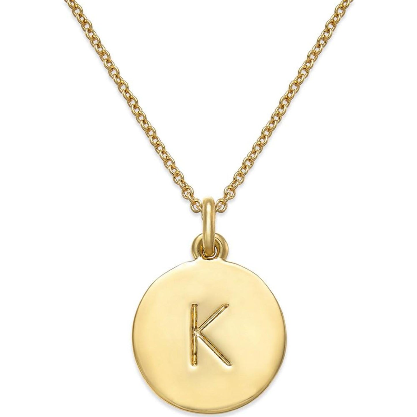 12k Gold-Plated Initials Pendant Necklace, 17" + 3" Extender