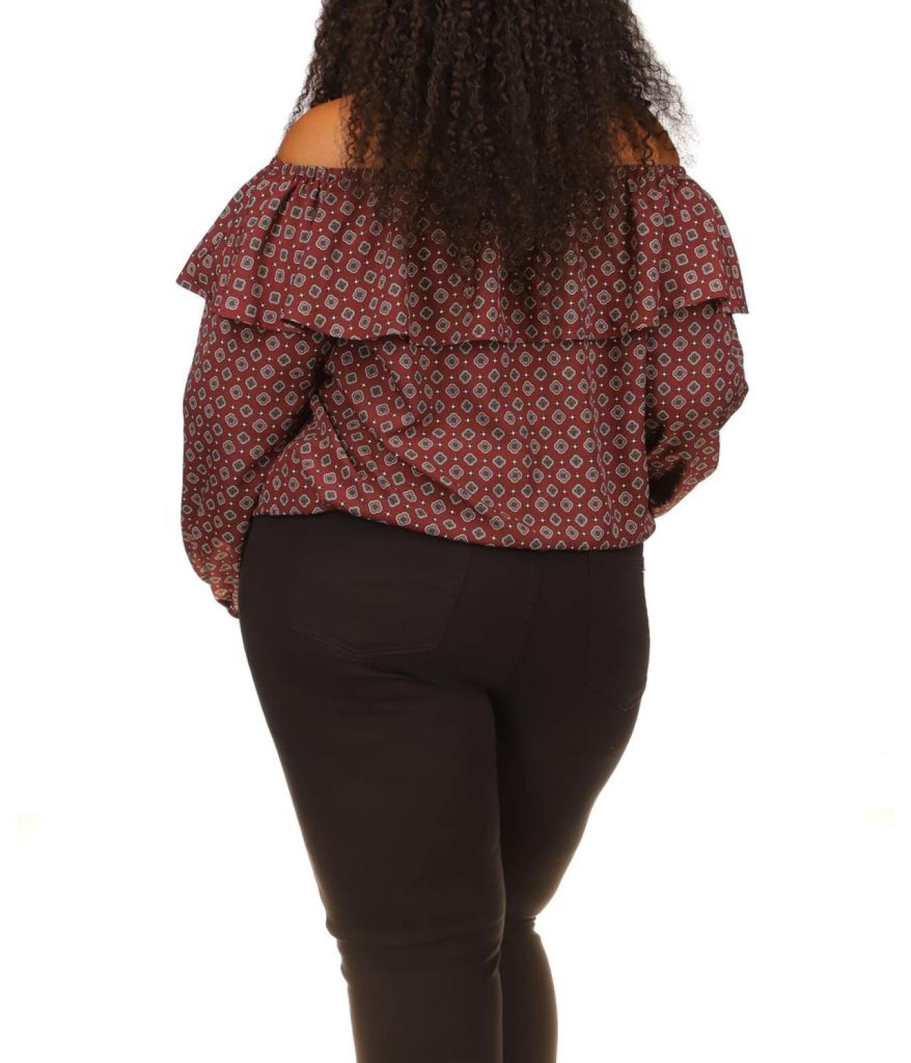 Plus Size Off Shoulder Peasant Top